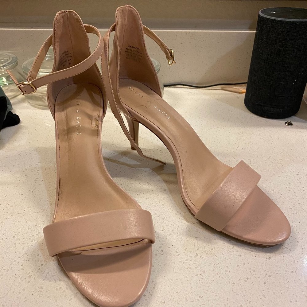 KELLY Wide Blush Strap Short Kitten Heel Sz 10